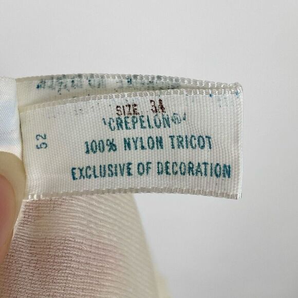 Vintage Vassarette Cream Ivory Lace Trim Slitted Back Hem Maxi Slip Dress Sz S - Picture 7 of 8